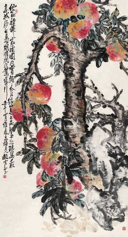 赵云壑 1942年作 仙寿图 立轴